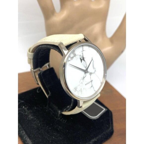 MVMT Women\'s Watch MB01-Tima Quartz White Gray Marble Dial Leather Band 38mm main image 9